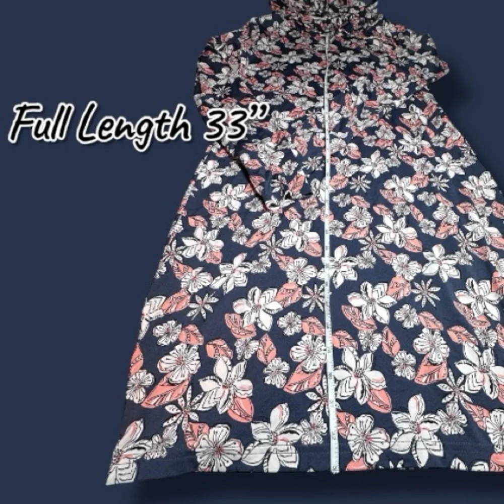 EUC (Like New) ASPEN Floral Hooded Swim Coverup in Blue, Pink, Cream. Size S - Picture 5 of 13